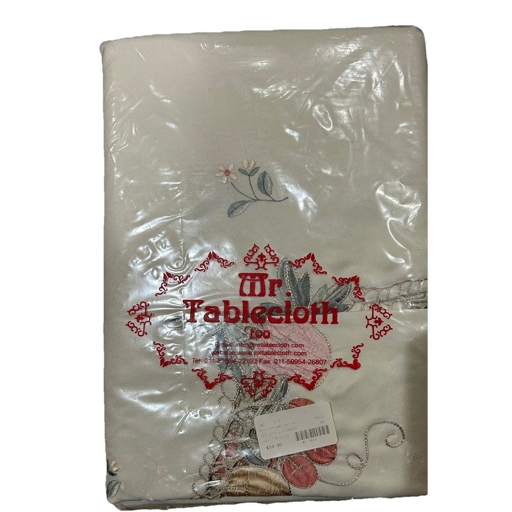 Mr Tablecloth 72 X 72 Brand New Red & Gold Flowers Vintage‎ Timeless Luxury